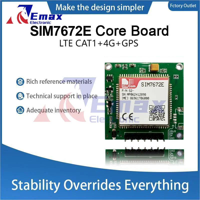 SIMcom SIM7672E Core Board SIM7672E Development Board LTE CAT1+4G+Qualcomm chip  with GPS antenna