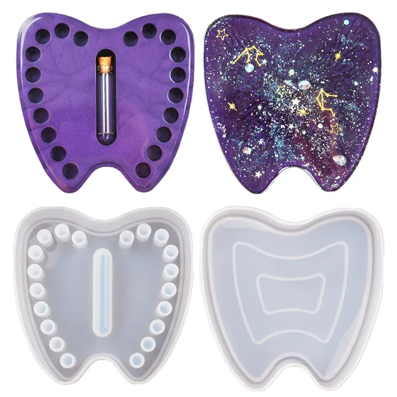 DIY Epoxy Resin Baby Tooth Fetal Hair Commemorative Box Storage Box Mirror Silicone Mold