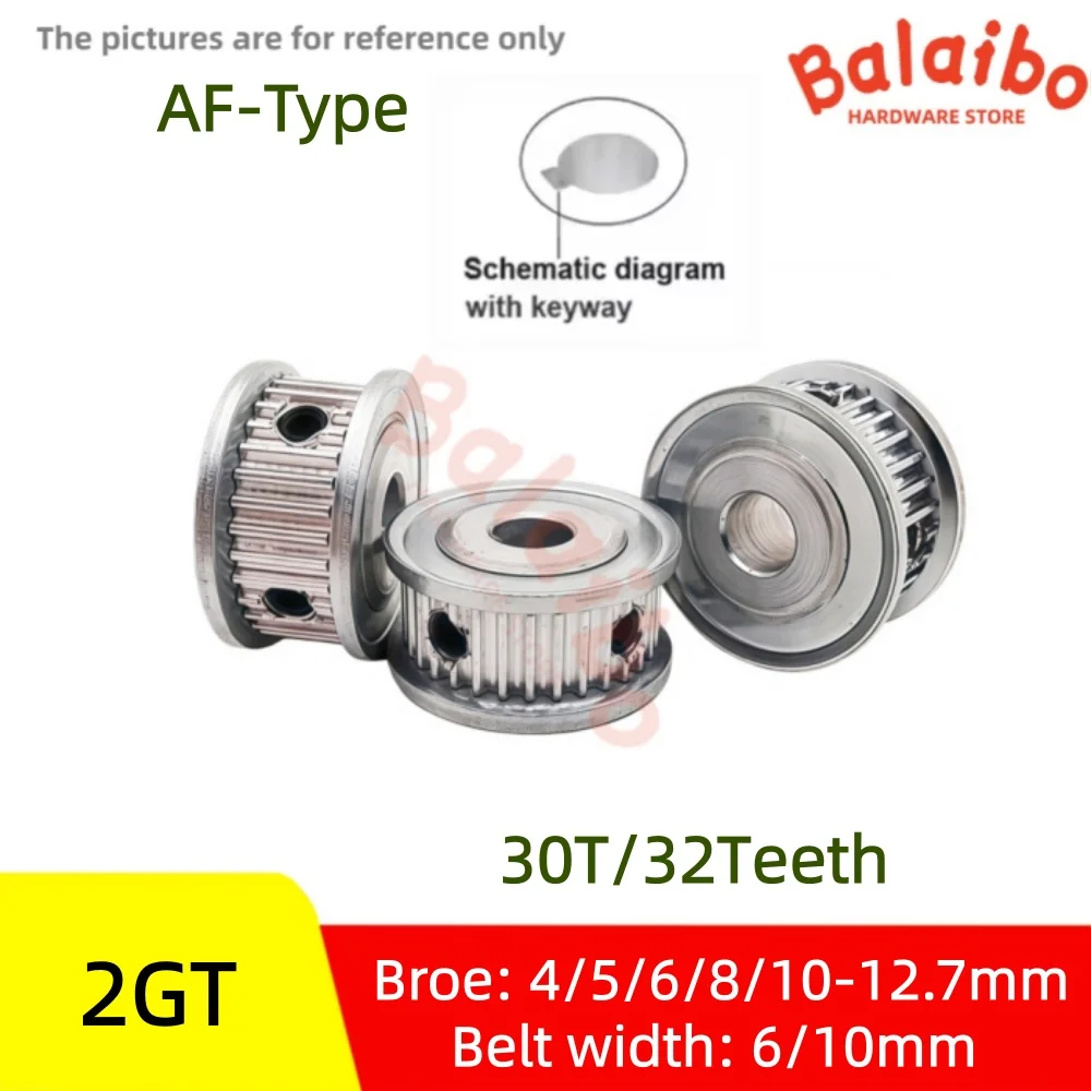 

2GT AF type 30T/32T synchronous wheel Belt width 6/10mm Broe 4/5/6/6.35/8/10/12/12.7mm