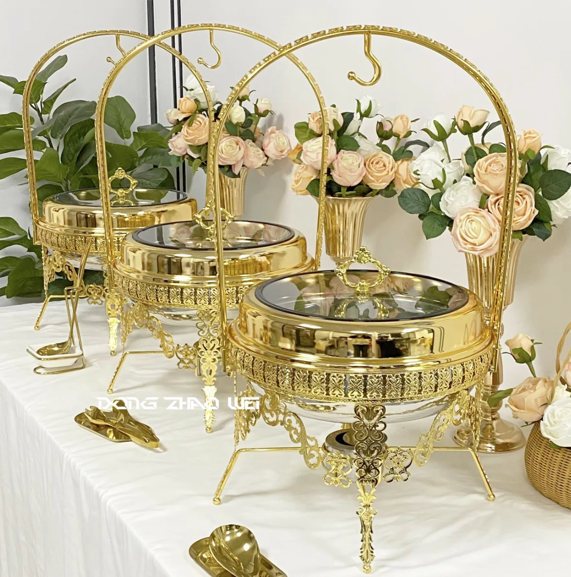 1 PCS Golden Chafing Dish Pour Buffet Set Chafing Dishes for Catering Luxury Stainless Steel Gold Chaffing Dish