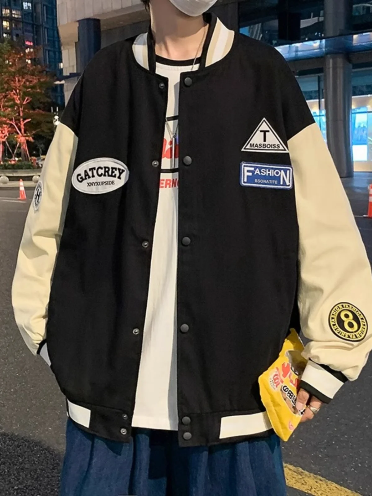 

Мужская куртка в стиле американского ретро, свободного кроя, осенне-зимняя, модная, для студентов, молодежная, из полиэфирного волокна, длинная.