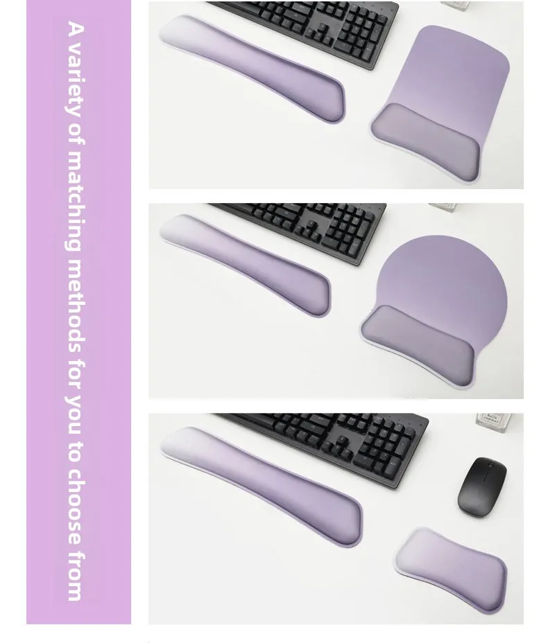 Memory-Schaum Handgelenkauflage-Set Tastatur-Mauspad Ergonomische Unterstützung für Büro und Gaming 7 Farbverläufe – Detail 6