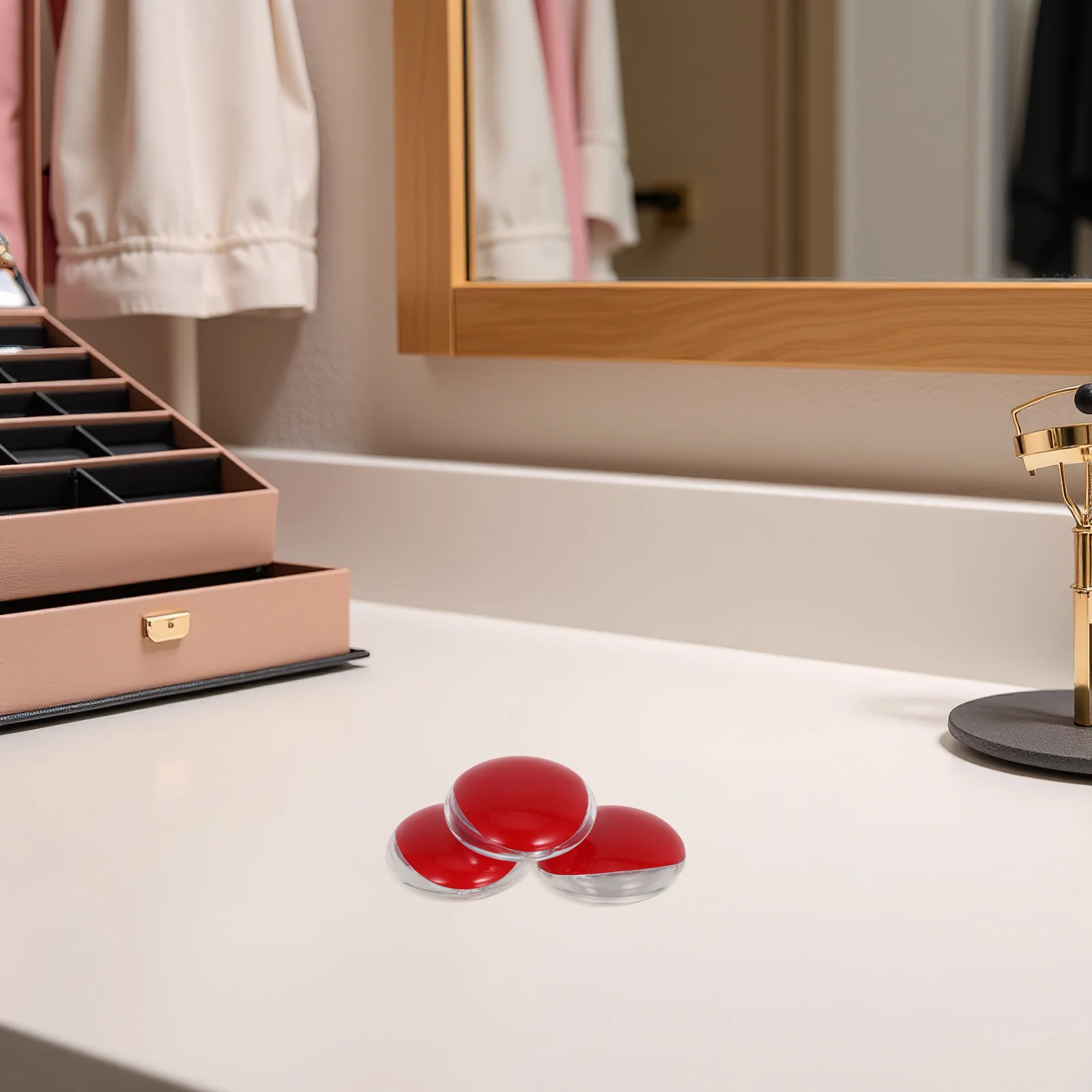 3 szt. Pudełko do przechowywania z lusterkiem, małe etui na kosmetyki dla kobiet, pojemnik na rzęsy, etui na puder, lekkie kosmetyczki podróżne