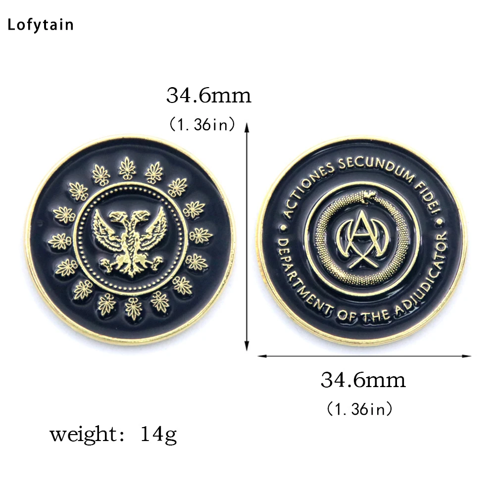 Lofytain Movie John Wick Hotel Gold Coin Adjudicator Coins Keanu Reeves Hotel Metal Cosplay Prop Collection Accessories