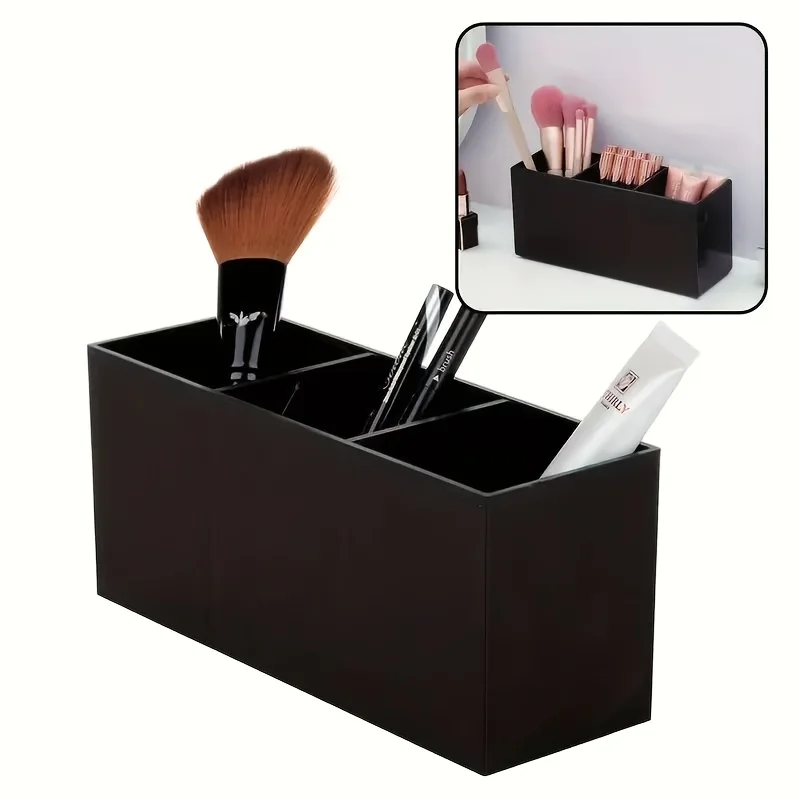 Premium Multifunctional Makeup Storage Box, Dustproof Design for Brushes, Lipsticks & Lip Gloss Storage