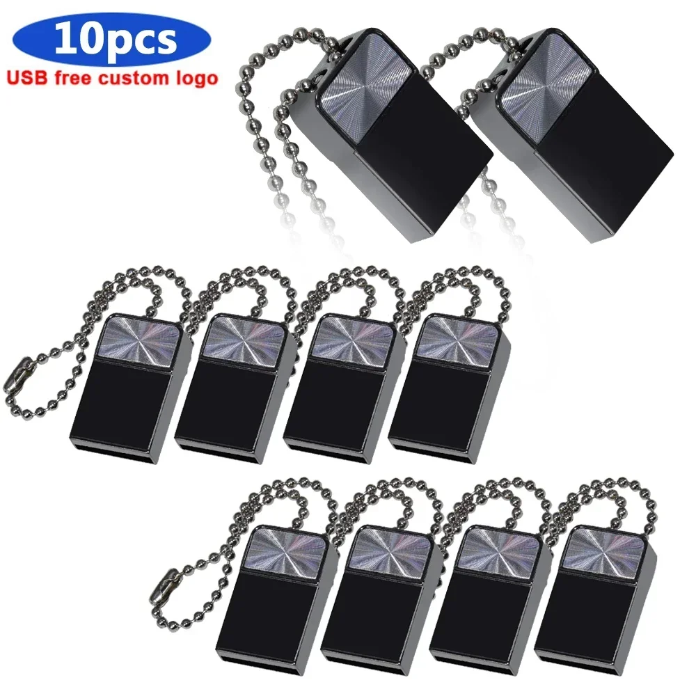 

10pcs usb Waterproof Metal Flash Drive 64GB Pendrive Creative Flash Disk 128G Usb Memory Stick USB 2.0 Free Logo Mini U Disk