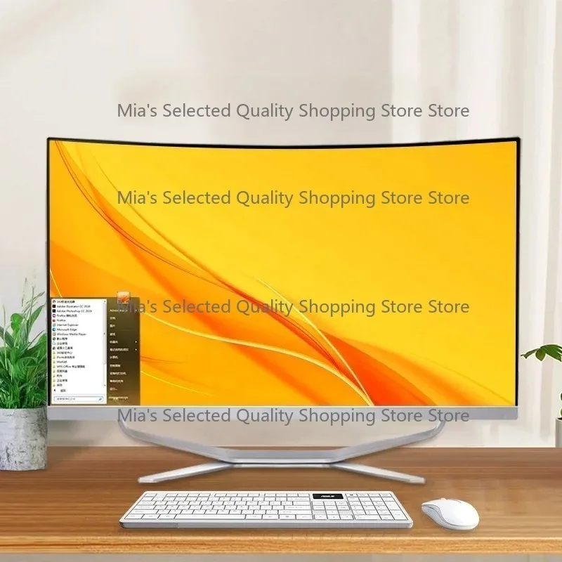Hot Selling Gaming Desktop Computer 24 27 32 Inch in All-in-one PC Curved Screen All in One Pc I7 I5 I3 AIO for Office Home