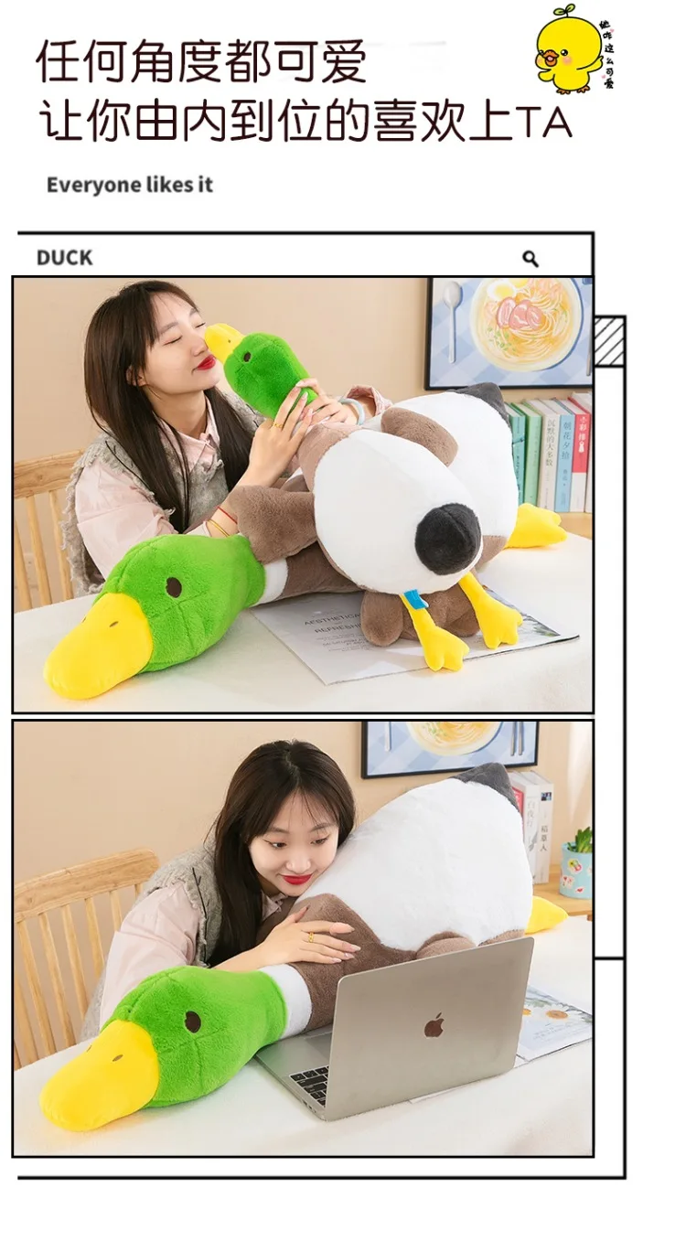 70-115 cm Kawaii Riesige Ente Plüschtier Nette Große Gans Stofftier Weiche Puppe Sofa Schlafkissen Kinder Nettes Geschenk Zimmer Dekor – Detail 3