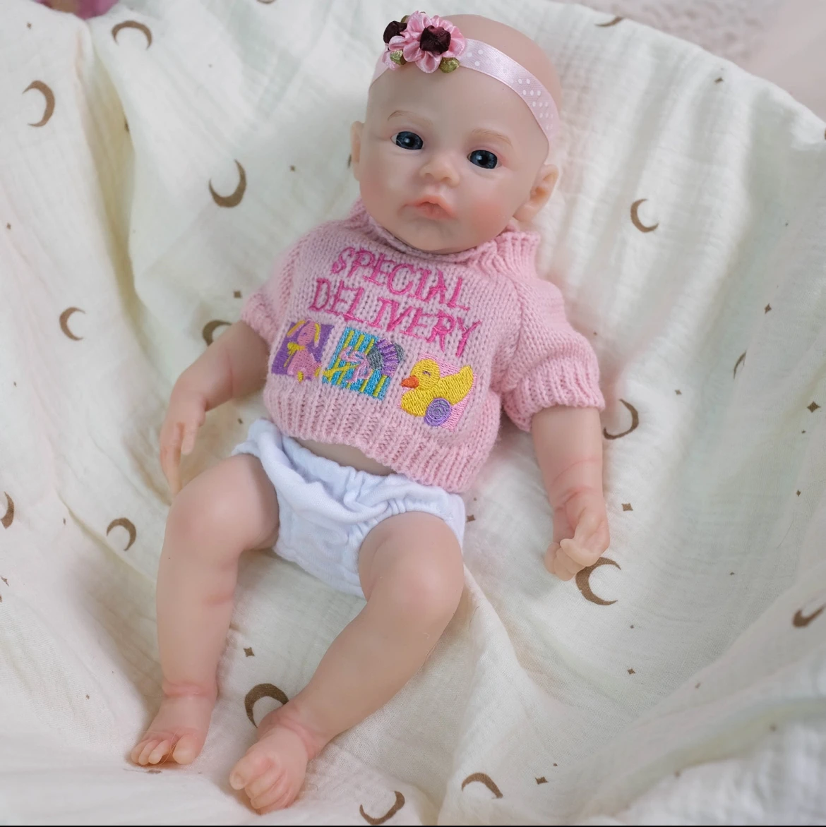 

12inch Darling Reborn Baby: Soft Silicone Solid Doll, Hand-Painted Face, Adorable Toy, Ideal Xmas Gift for Girls