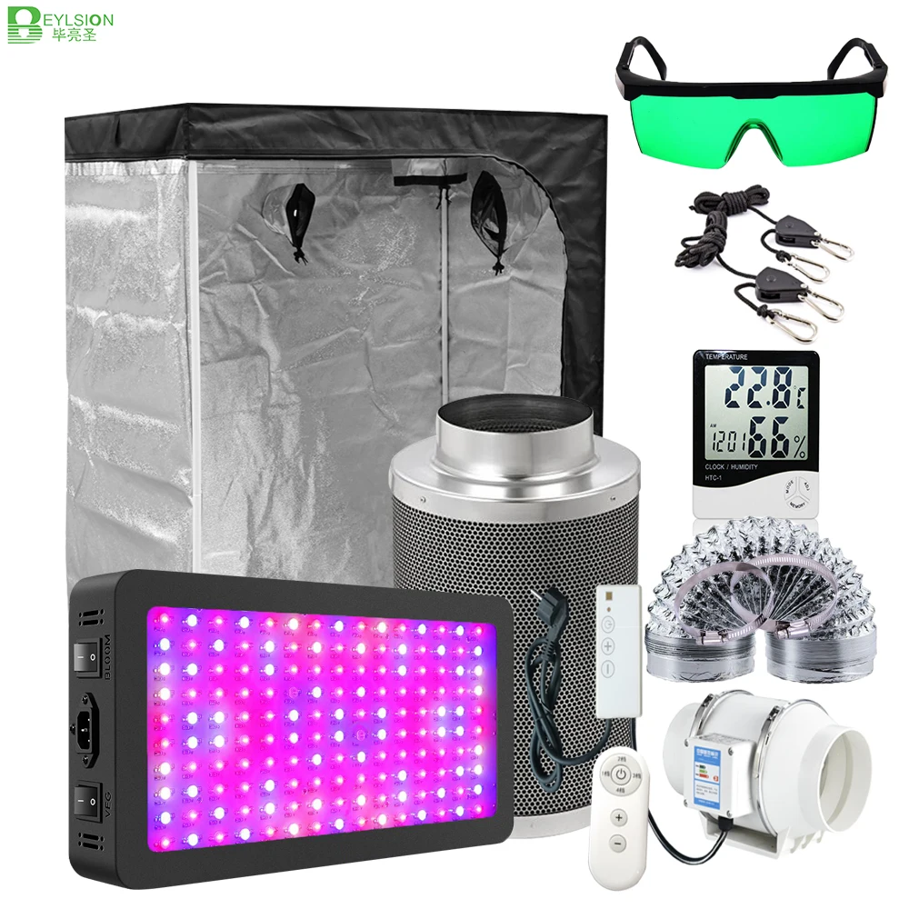 BEYLSION New Veg Bloom LED Grow Light With Ajustable Fan Carbon Filter Grow Tent Box Kit Indoor Growing Tent Combo For Plants