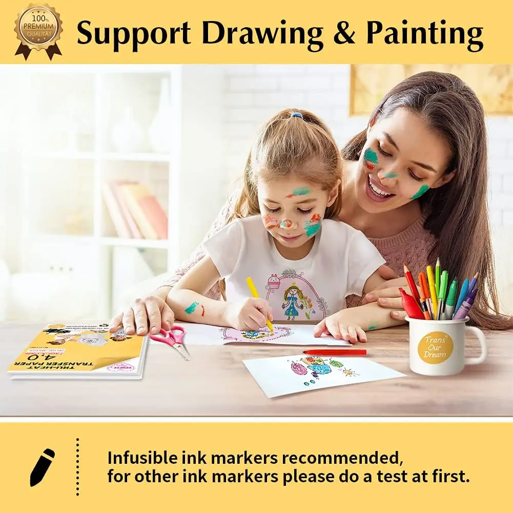 5 folhas 8.5x11 Polegada ferro em papel de transferência de calor para tecido leve t camisa transferências papel para impressora jato de tinta