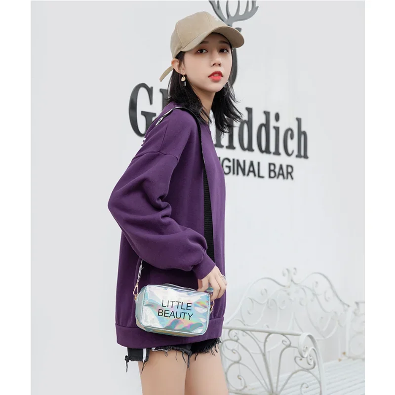 Women Laser Crossbody Bag Messenger Shoulder Bag PVC Jelly Small Tote Messenger Candy Colors Phone Bags Laser Holographic Bolsa