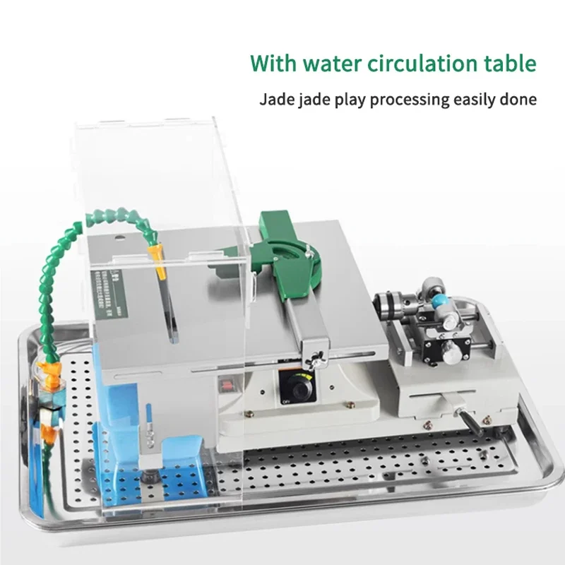 1950W Multifunction Table Saw Stone Polisher Grinder Woodworking Jade Engraving Cutting Machine Water Circulation Workbench 220V