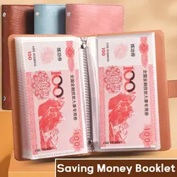 PU 100 Envelope Challenge Binder Password Lock Saving Money Notebook Reusable Budget Saving Book Banknote Colletion Booklet