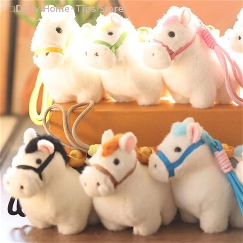 Niedliches chinesisches Jahr des Pferdes Pony Plüschpuppe Maskottchen Stofftier Schlüsselanhänger Anhänger Lanyard Tasche Hängen Charm Neujahr Souvenir Geschenk