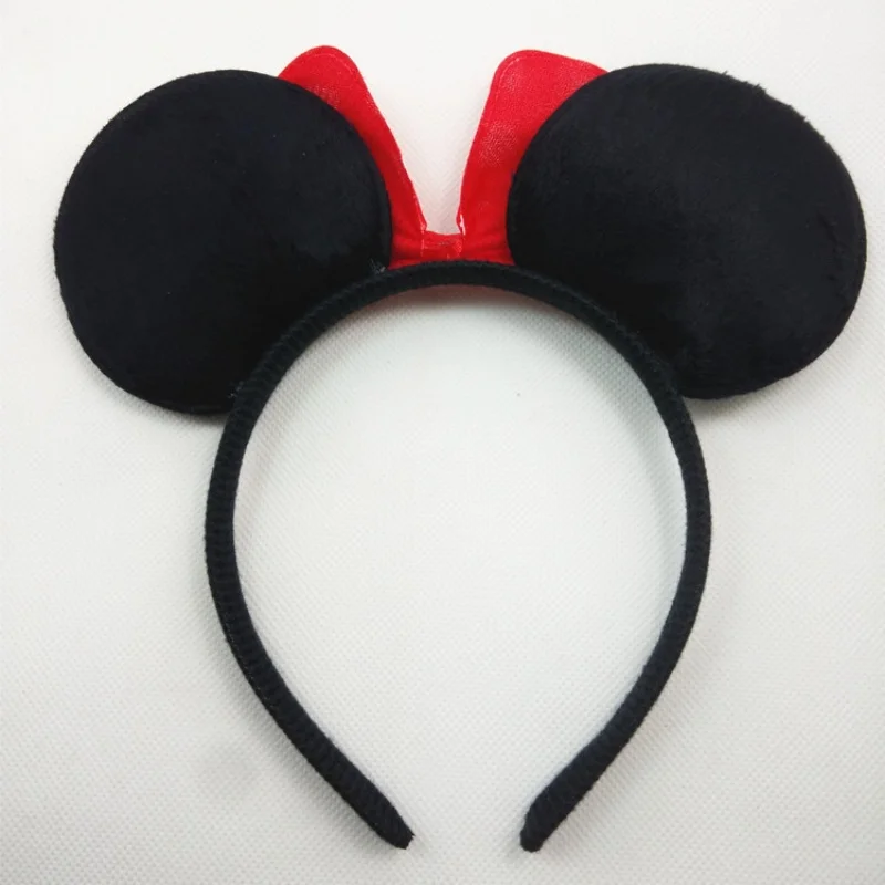 Disney Mickey Mouse Minnie Mouse Hair Bands Figures Kids Cute Polka Dot Bow Cartoon Girls Stage Party Dress Up Hair Bands Gifts