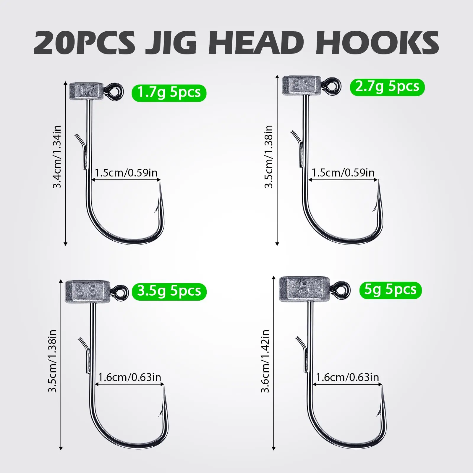 Anzuelos Jig Head Goture – Para pesca en agua dulce y salada - imagen 3