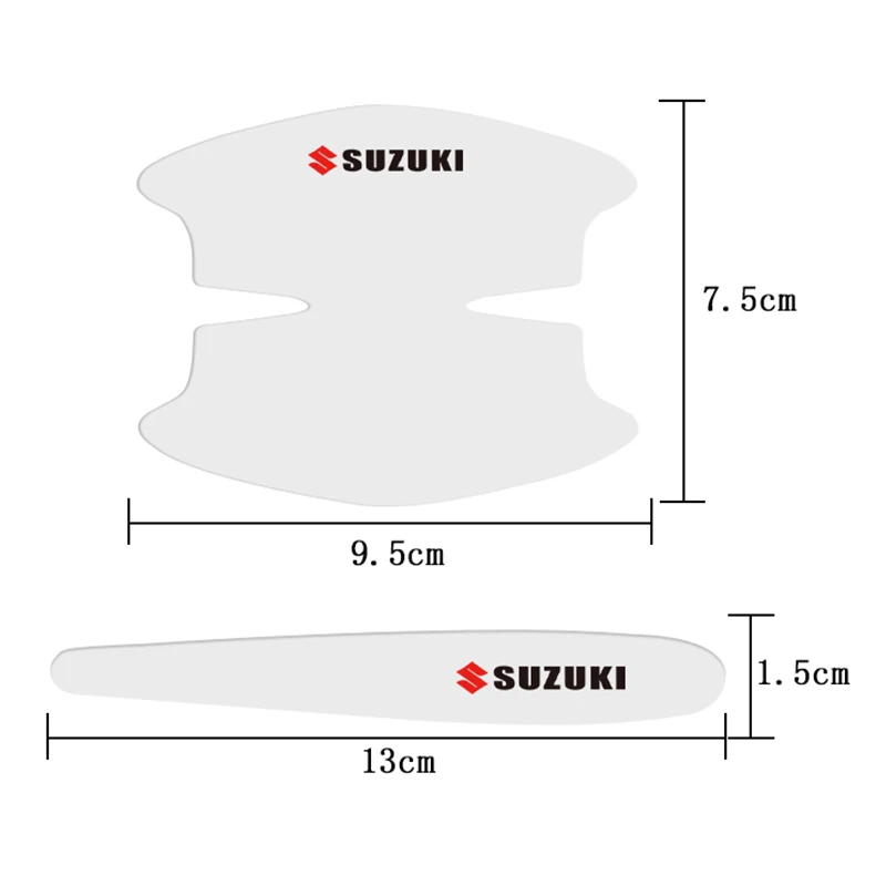 مقبض باب السيارة السلطانية ملصقات مرآة الرؤية الخلفية المضادة للتصادم حماية قطاع لسوزوكي SX4 سويفت جيمي فيتارا ايجنيس ألتو سواس #6