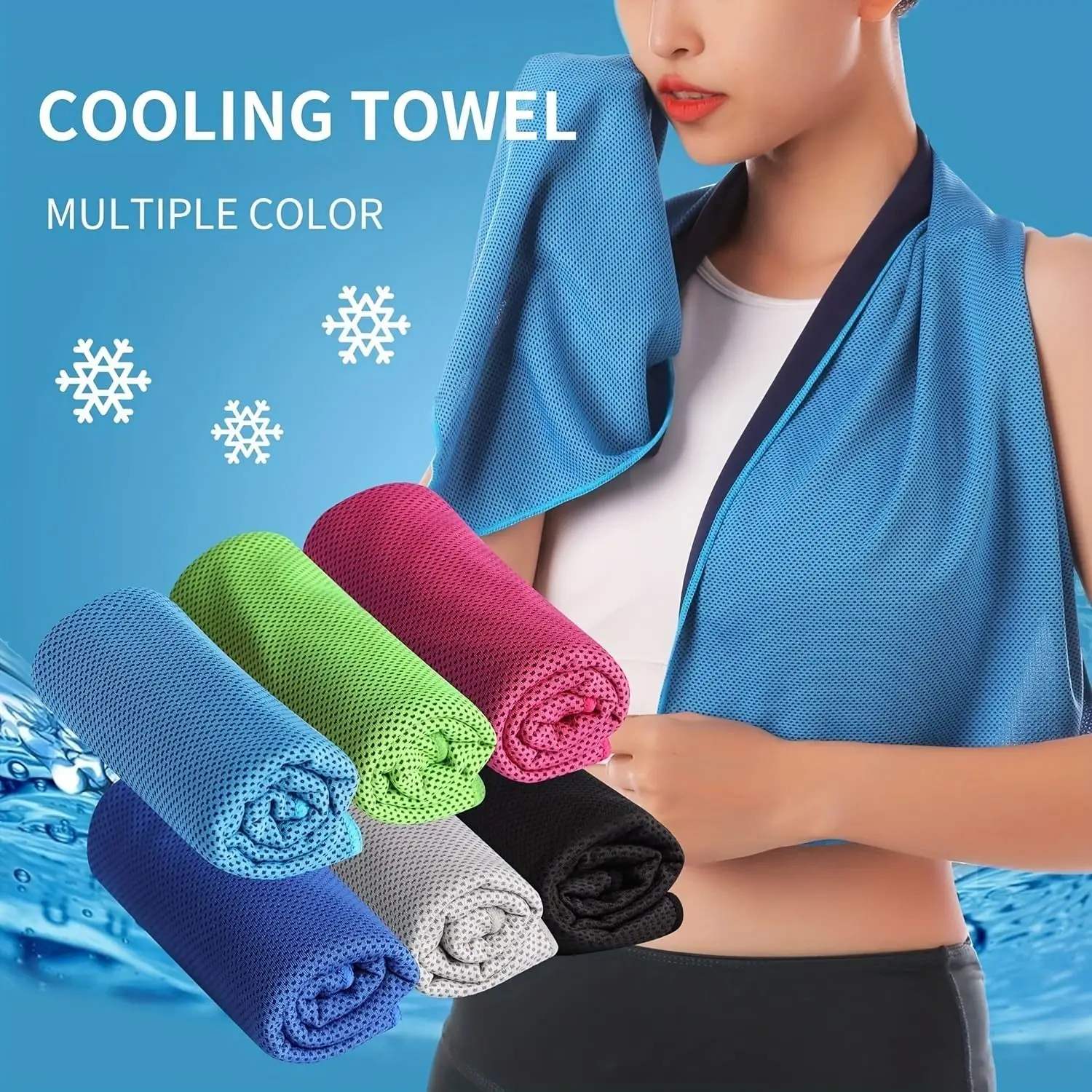 4 pcs Microfiber Cooling Towel Cool Cold Towel, Soft Breathable Chilly Towel for neck Sports, Fitness, Yoga, Golf, Gym Camping,