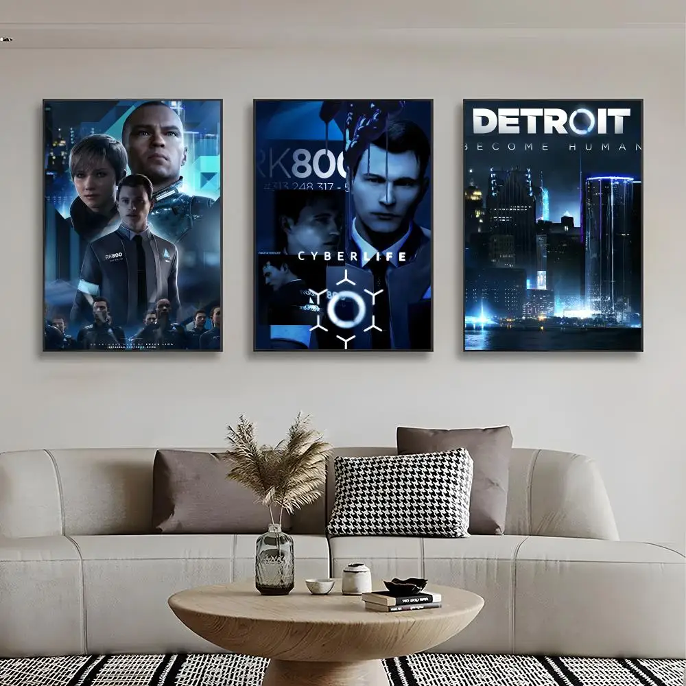 D-Detroit b-côome – affiche de jeu interactif humain, toile murale imprimée, décoration murale pour la maison, cadeau sans cadre