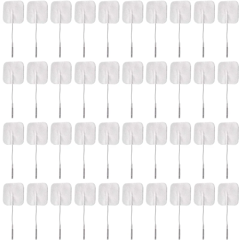 

AB46-40Pcs TENS Unit Pads, 2X2 Electrodes For EMS Muscle Stimulator Electrotherapy Pads