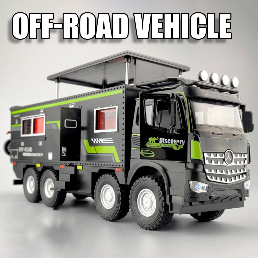 

1:18 Nomadism Motorhome Cars Toys Models Alloy Diecast Wheel Pull Back Vehicles Model Doors Opened Miniature RV Home Decoration