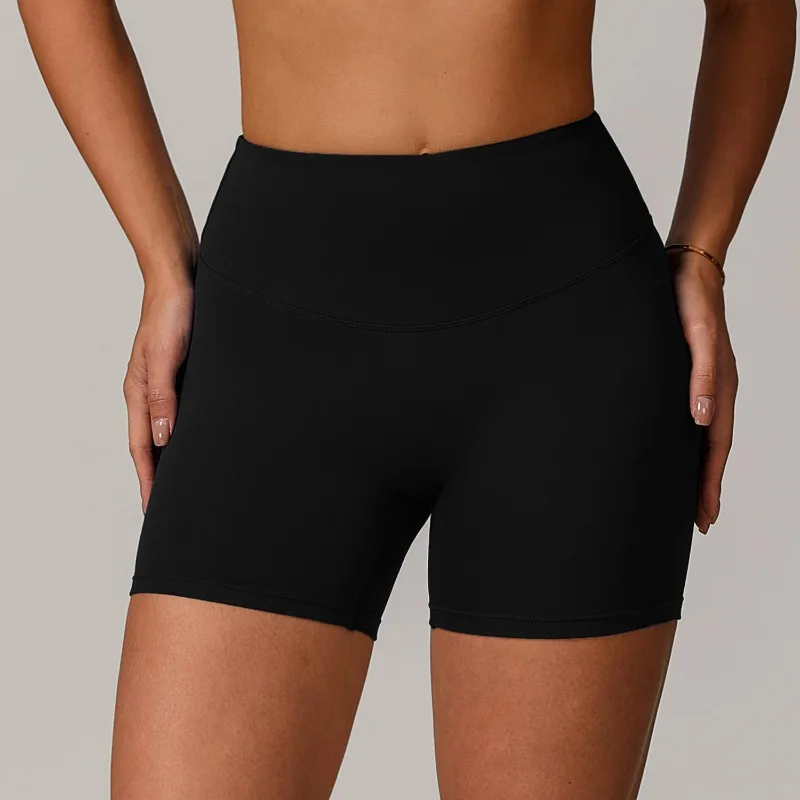 Pantaloncini da yoga transfrontalieri a vita alta e sollevamento dei fianchi indossati su pantaloncini sportivi attillati, dimagranti e da corsa per un look femminile
