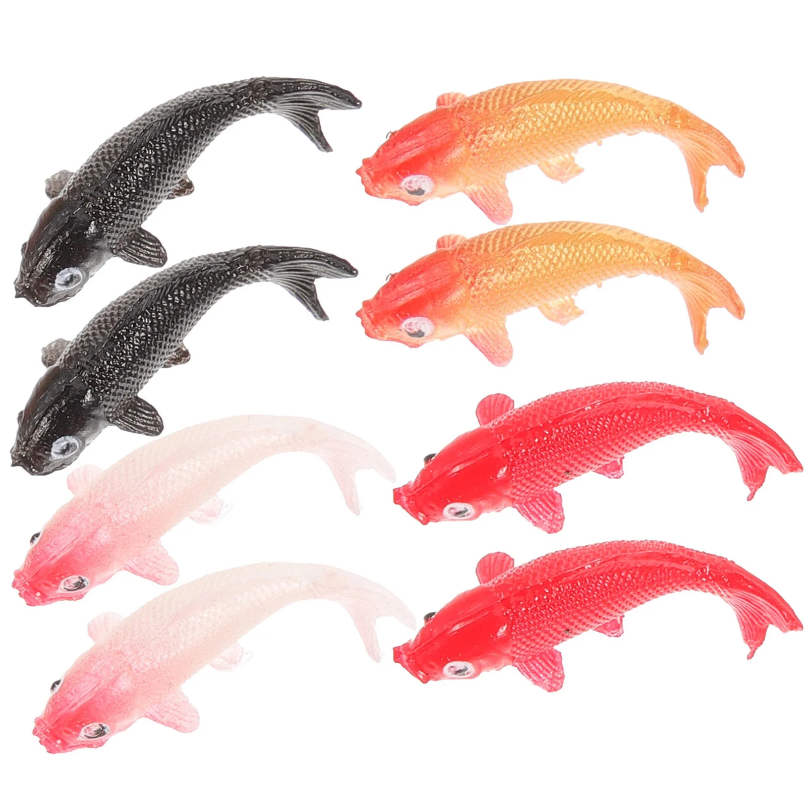 

8 Pcs House Model Dollhouse Collectibles Micro Landscape Goldfish Toy Carp Miniatures Plastic for