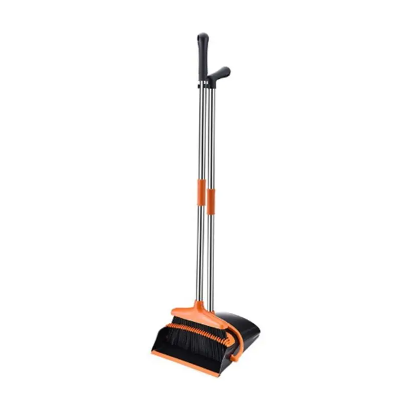 A75K Broom and Dustpan Set, Broom and Dustpan Set for Home, Dustpan with 52inch Long Handle Broom Combo Set, Standing Dustpan
