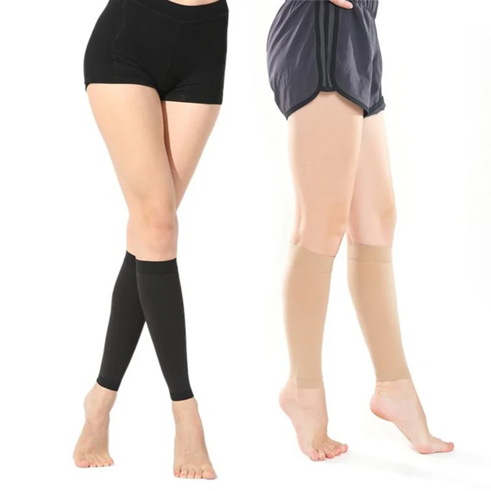 1쌍 스포츠 압박 양말 스킨 컬러 L 탄력 정맥 지지 부기 완화 피로 해소 운동용 의료 양말