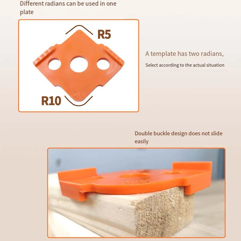 4PCS Half Fillet Positioner Rounded Corners Radius Jig Router Bit Template Tool Forwoodworking Locator Corner Template
