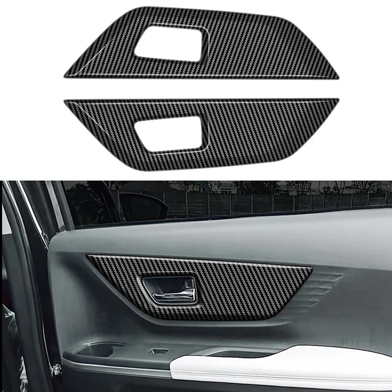 For Toyota Veloz Avanza 2022 2023 Carbon Fiber Automotive Interior Inner Rear Door Panel Strip Cover Frame Trim Replacement