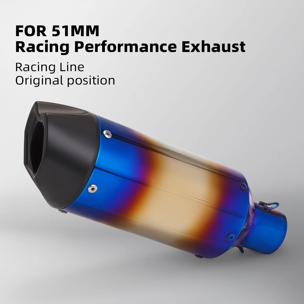 

Universal Motorcycle Exhaust Muffler Tube, SC Design, Moto Racing, MT07, MT09, Z900, Z400, Ninja400, GSX250, GSX750, 51mm