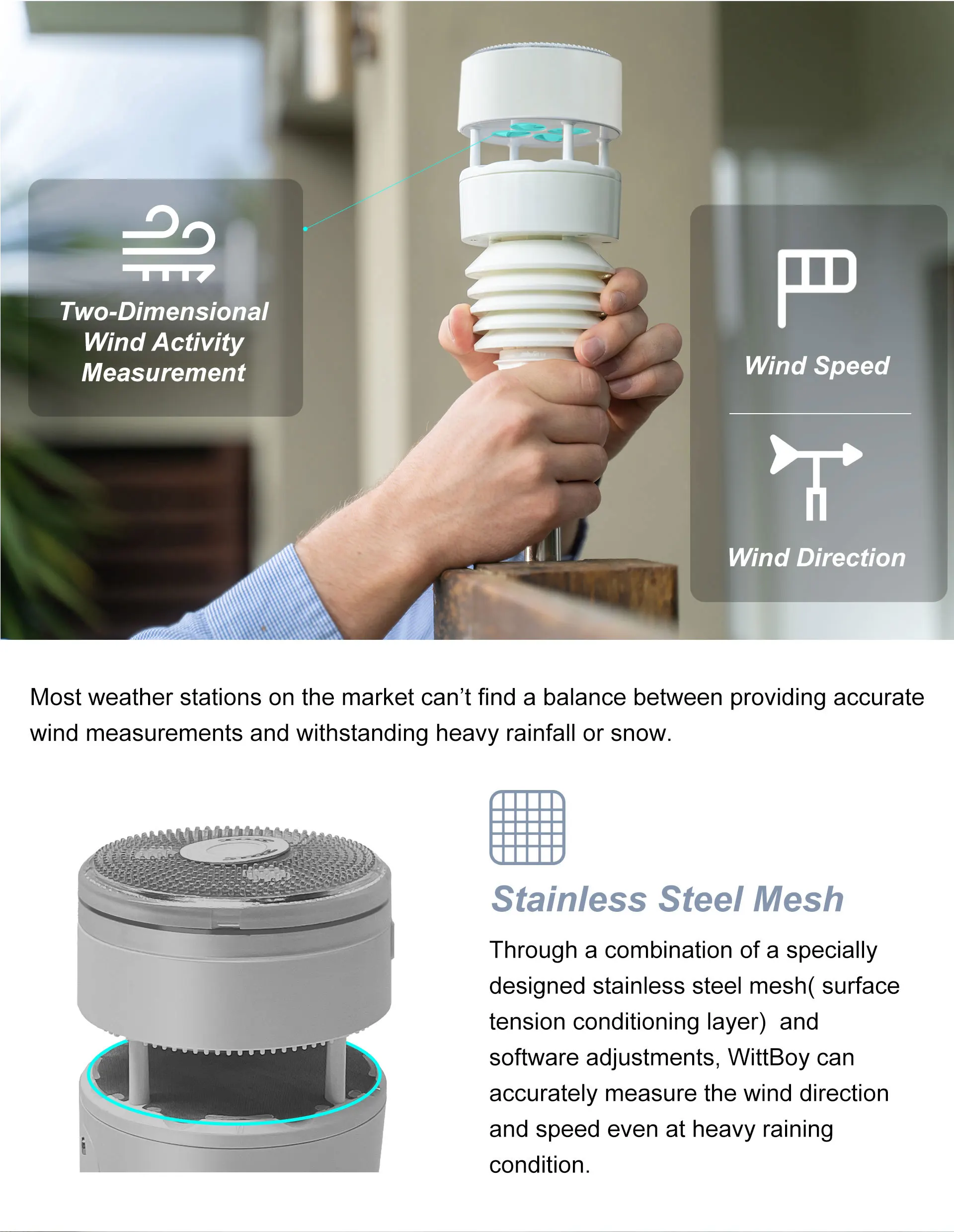 Ecowitt GW3001 Wetterstation, IoT Wi-Fi Hub mit SD-Karten-Datenspeicher, 7-in-1 Solarbetriebener Haptischer Regensensor für den Außenbereich – Detail 22