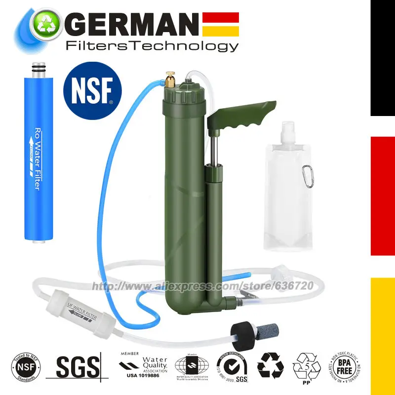 SYUF01 فلتر المياه المحمول بقاء والعتاد RO نظام تنقية المياه للمشي لمسافات طويلة والتخييم والسفر والاستعداد في حالات الطوارئ