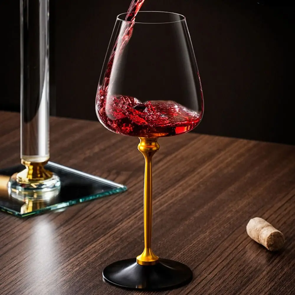 

Unique Clear Rotating Glass Wine Glasses Ergonomic Holder Thickened Base Crystal Goblet 500ml Wine Decanter Glass Cup Gift