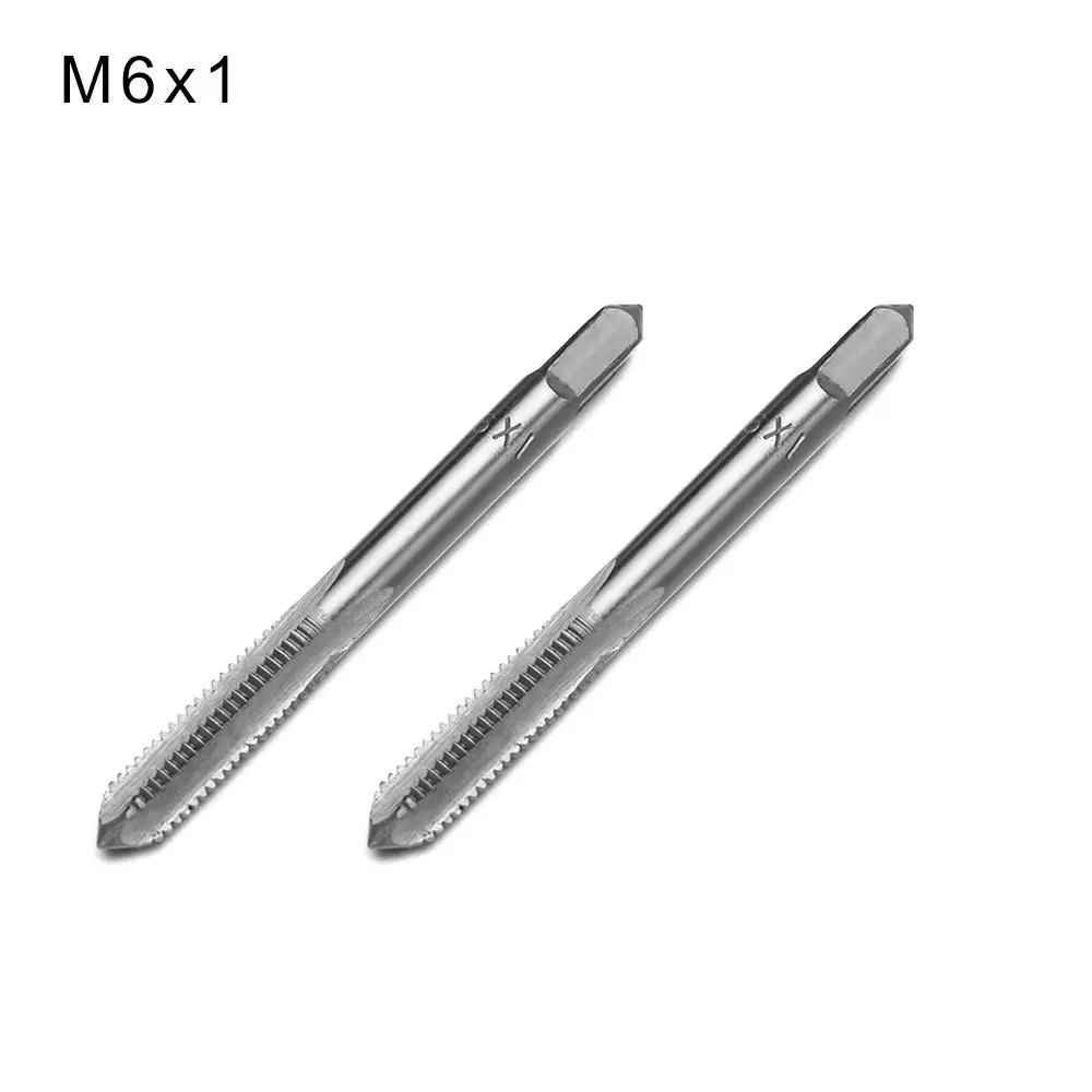 

2 шт./компл., металлические рабочие винты из быстрорежущей стали с рифленой заглушкой, набор метчиков с метрическими сверлами, ручные метчики с прямой канавкой, набор для нарезания резьбы