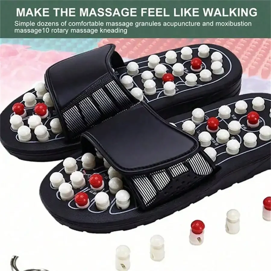 Acupoint Massage Slippers Sandal For Men Feet Chinese Acupressure Therapy Medical Rotating Foot Massager Shoes Unisex Toenails