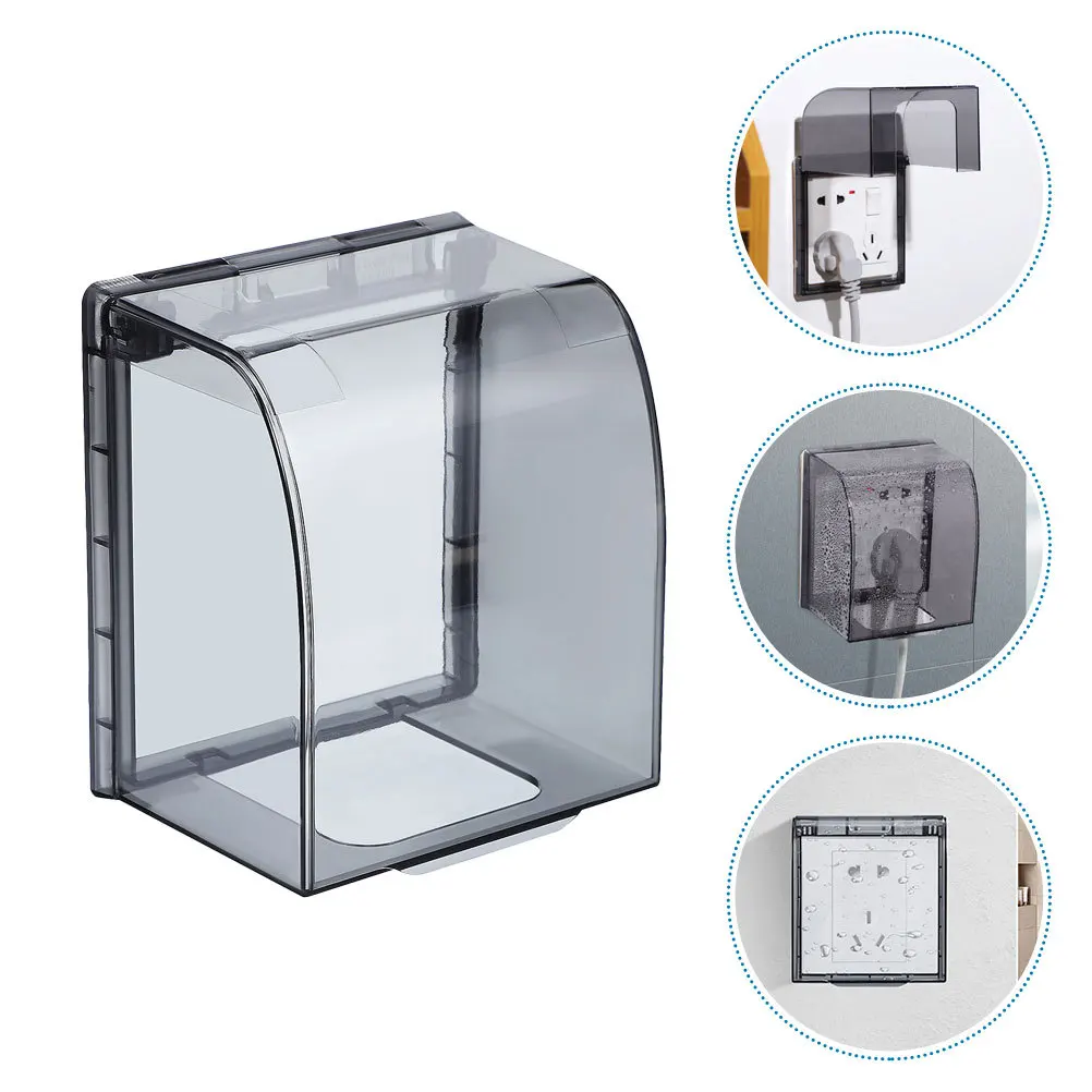 

Single Outlet Cover Clear Waterproof Outdoor Electrical Plug Protector with Elevated Design for Large Plugs Easy Installation No