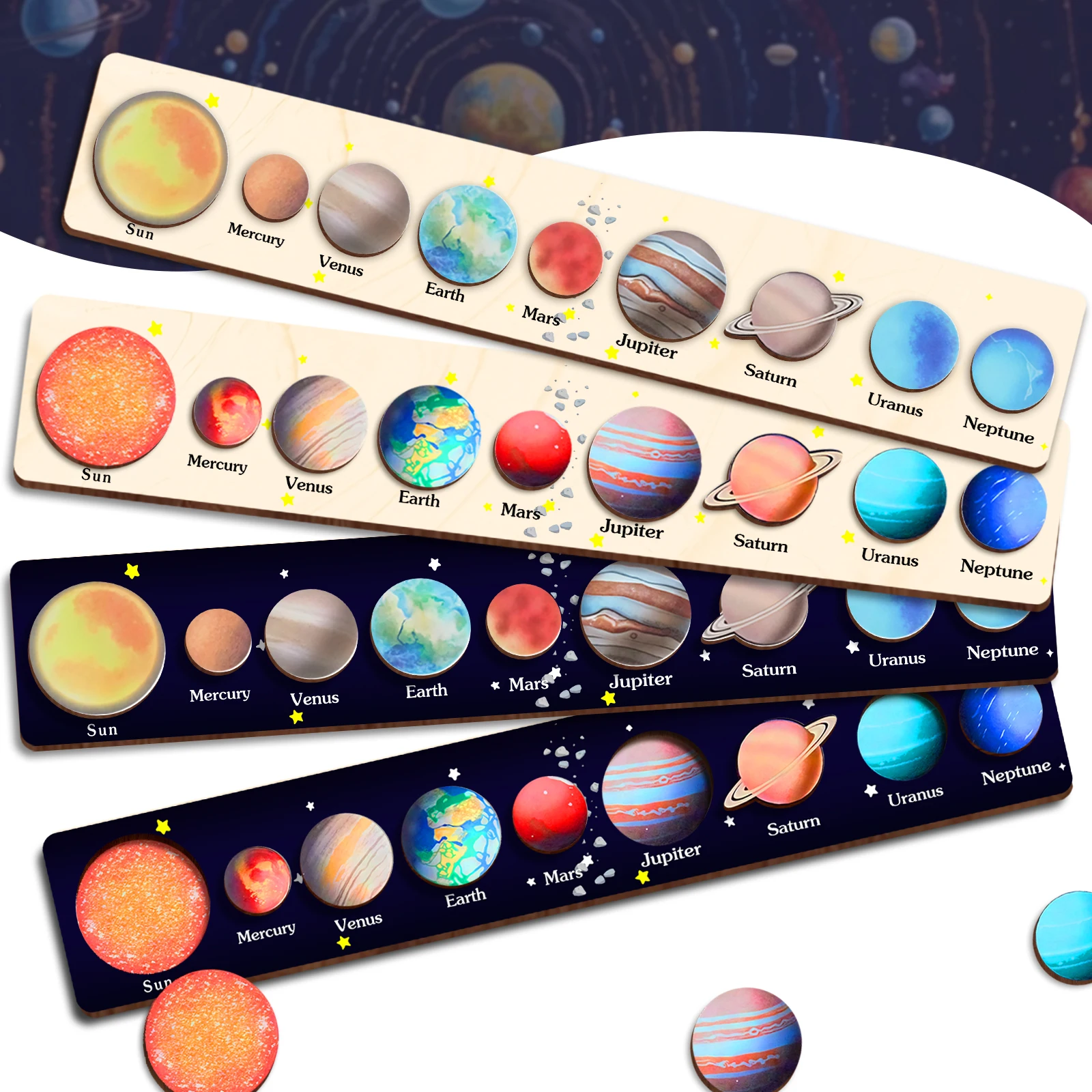Explore las maravillas del universo: kit de modelo planetario del sistema solar de madera para niños, estimulante del interés infantil en ciencia y