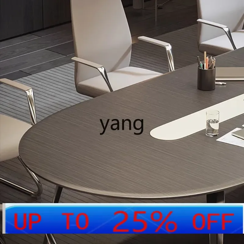 

LMM conference long table simple modern oval small negotiation table and chair combination meeting room table
