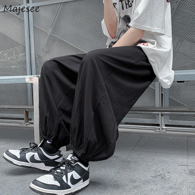 

Casual Pants Men Harem Trousers Streetwear Design Baggy Handsome Pantalones Cool Hip Hop Japanese Stylish Summer Thin Personal