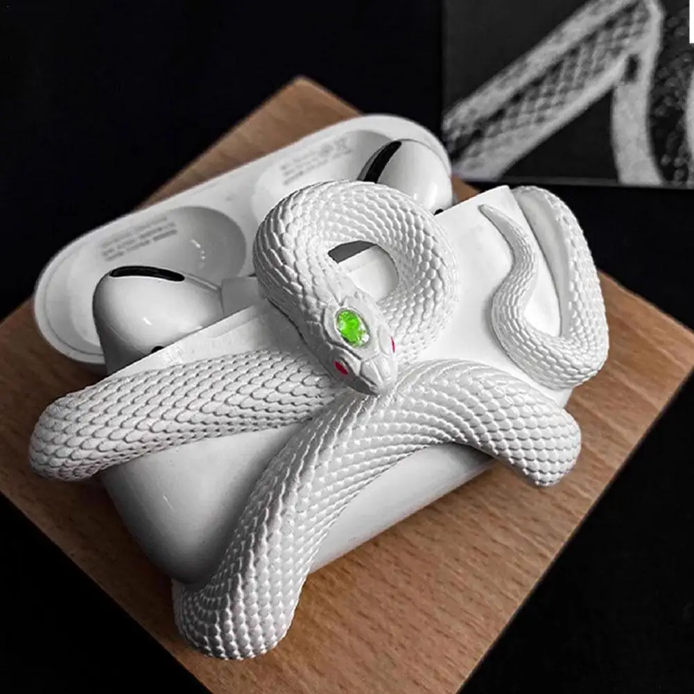 Original Airpods Case Winding Snake Resin Shell Cover For AirPods Pro 2/AirPods Pro/AirPods 3 Earphone Protection Case