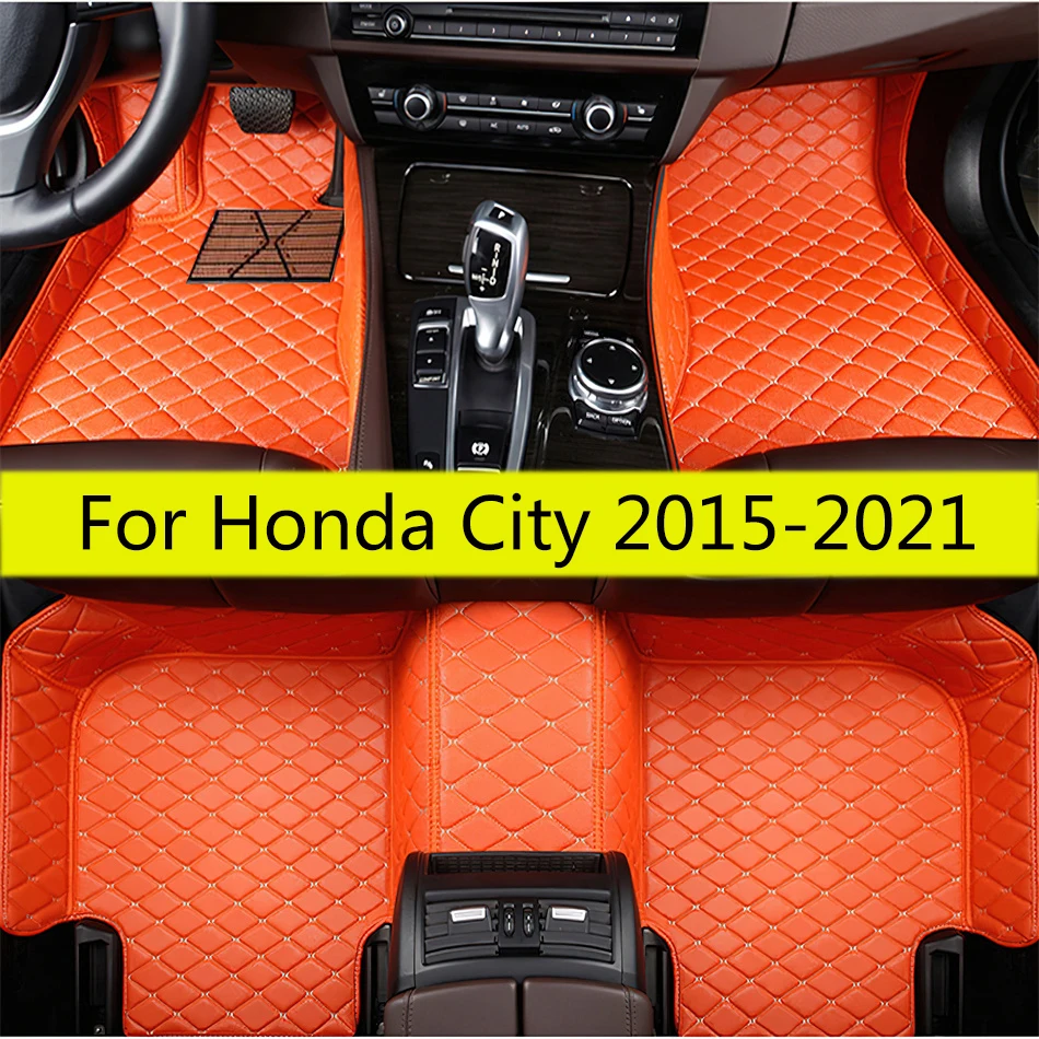 

Автомобильные коврики для Honda City 2021 2020 2019 2018 2017 2016 2015, внутренние водонепроницаемые чехлы, аксессуары для автостайлинга, ковры, коврик