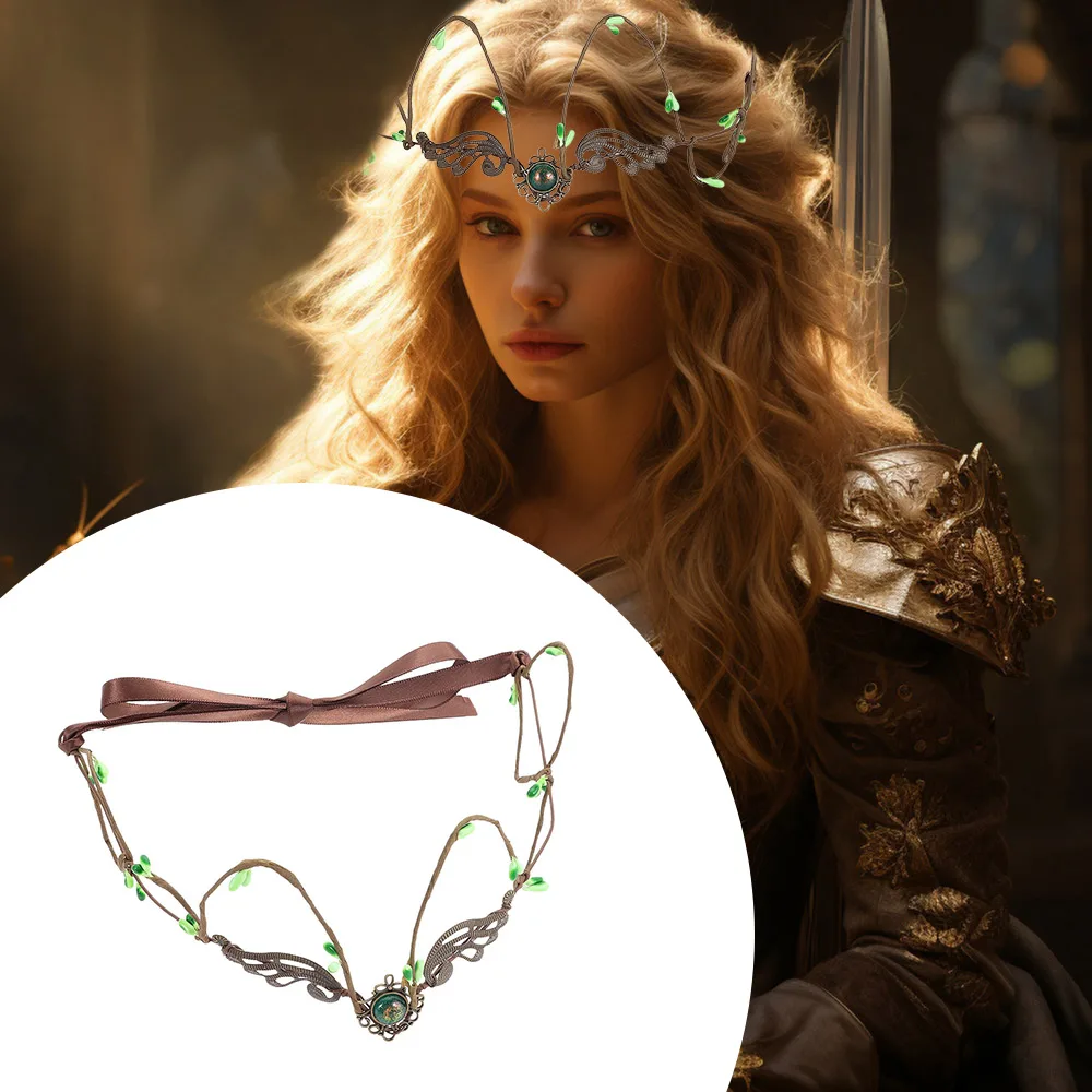 إكسسوارات الشعر تصميم الكرمة Elven Crown إكسسوار الزفاف موضوع الساحرة خوذة فستان إكسسوار نمط الزفاف الجنية Diadema