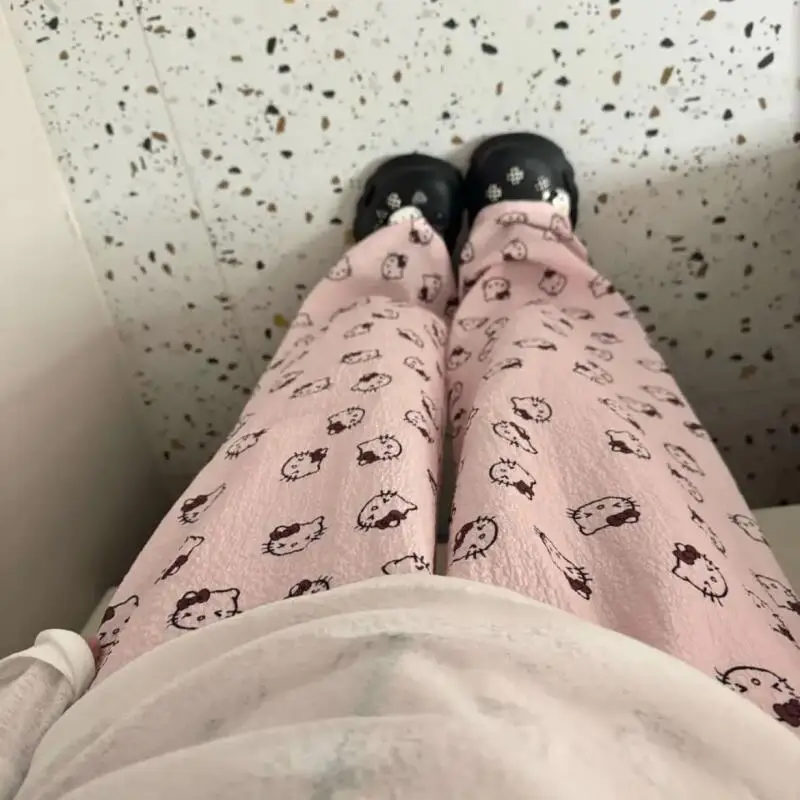 Sanrio's New Summer Women's Cartoon Walking Pants for Home Use Long Pants That Can Be Worn Outside Hello Kitty Cute Student Ins view 4