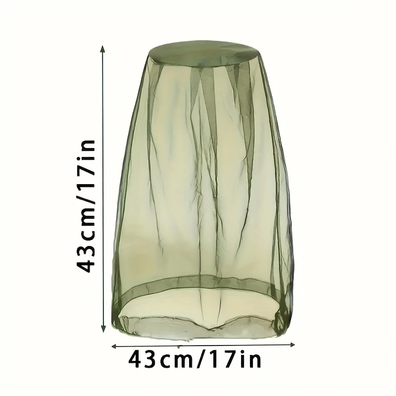 2Extra large mosquito net with attached face shield- Heavy-duty insect-proof net, Fine mesh for insect protection, Compatible wi