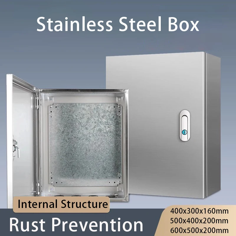 Настенные корпуса из нержавеющей стали 304. Водонепроницаемая электрическая распределительная коробка из нержавеющей стали. Стальная промышленная коробка для проектов.