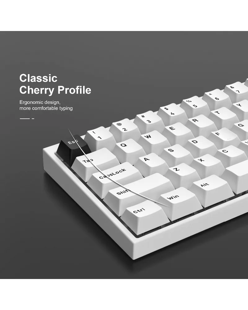 

Black and White PBT Keycaps Original Highly Mechanical Keyboard Keycaps Adaptation 61/68/87/980/108