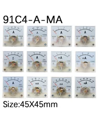 91C 4 amperomierz DC analogowy 1A 2A 3A 5A 10A 20A 30A 50A 100A 200A 300A 500A Panel mechaniczne ze wskaźnikiem Amper miernik miernik prądu